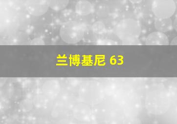 兰博基尼 63